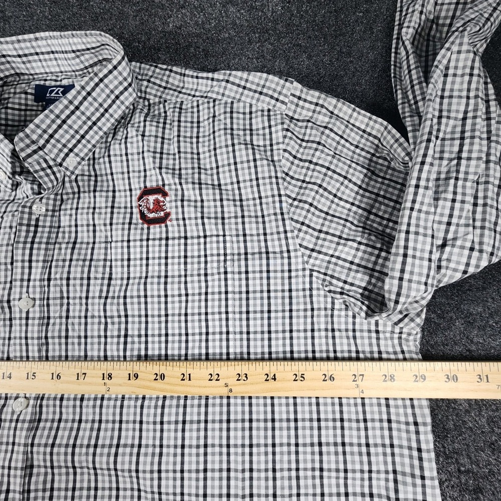 Cutter & Buck Mens South Carolina Gamecocks Gingham Shirt 3XL Black White - Picture 8 of 9